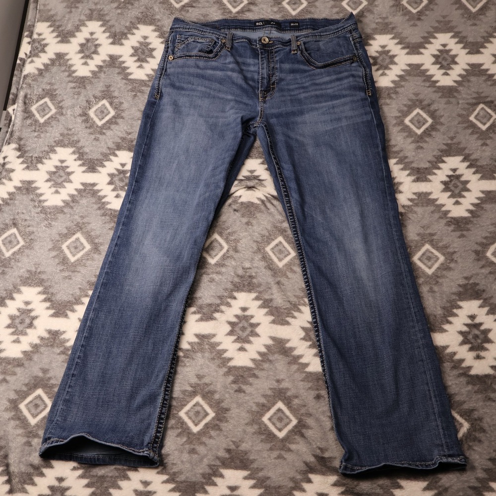 BKE Jake Straight Leg Jeans Medium Wash Stretch Denim 38x32